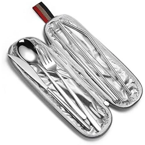Zoom sur Couverts portables acier inoxydable 16 pièces, Gogocow