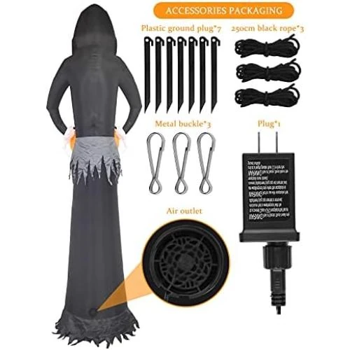 Détail de Gonflables Halloween Fantôme, Citrouille, Décoration LED Jardin