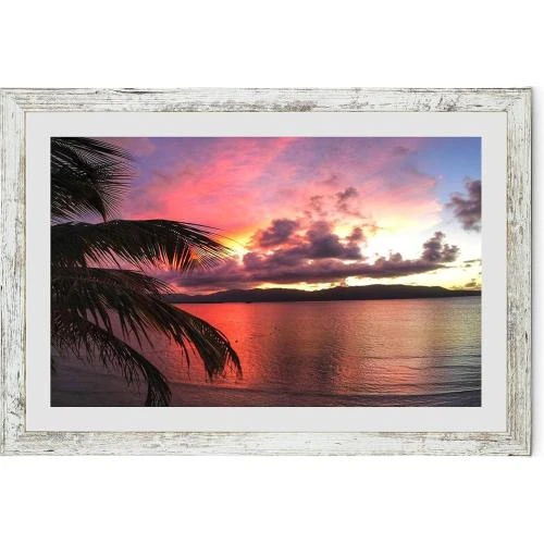 Détail de Cadre photo décoratif vintage blanc bois Byup, 29,7 x 42 cm