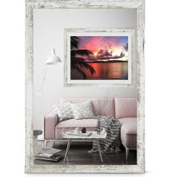 Cadre photo décoratif vintage blanc bois Byup, 29,7 x 42 cm