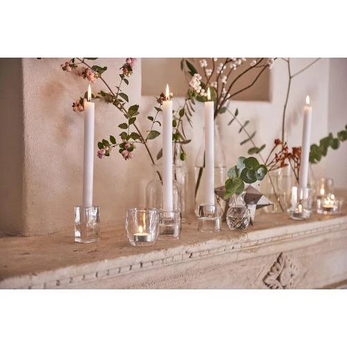 Détail de Bougies Crown Bolsius, Blanches, Lot de 8