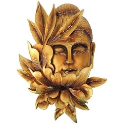 Sculpture murale Bouddha doré, Divinité lumineuse Design Toscano