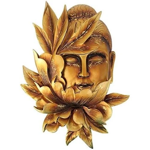 Sculpture murale Bouddha doré, Divinité lumineuse Design Toscano - Vue principale