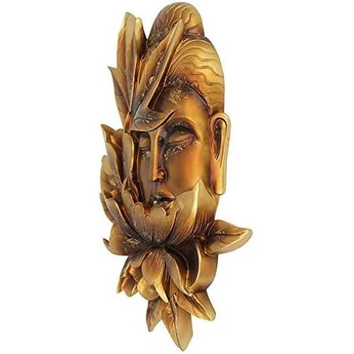 Détail de Sculpture murale Bouddha doré, Divinité lumineuse Design Toscano