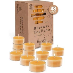 Bougies chauffe-plat Hyoola cire d'abeille jaune, 4h combustion