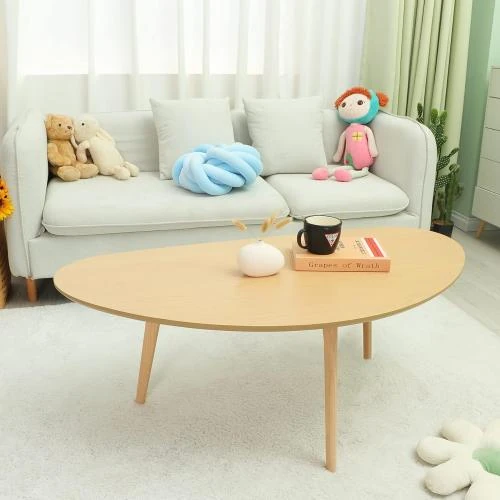Zoom sur Table Basse Ovale PHOENANCEE, Manguier Massif, Style Industriel