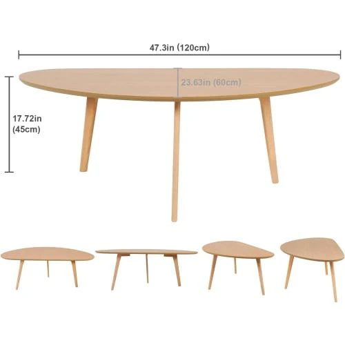 Détail de Table Basse Ovale PHOENANCEE, Manguier Massif, Style Industriel