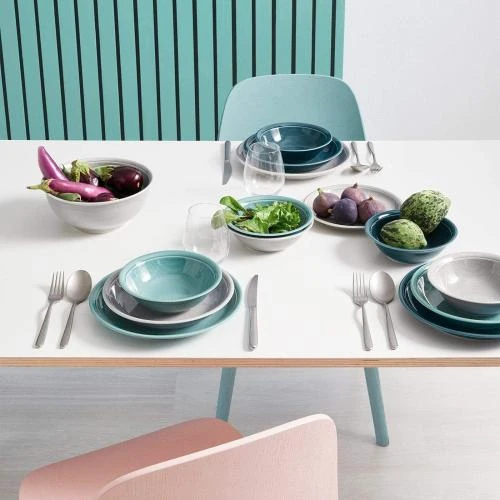 Détail de Assiettes plates Thomas, lot 2, Bleu glace, design élégant