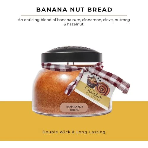 Détail de Bougie A Cheerful Giver, Banana Nut Bread, Parfum généreux