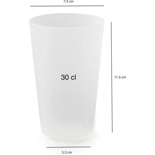 Détail de Gobelets Givrés Lavables, Reutilisables, Plastique Solide, 25 pcs