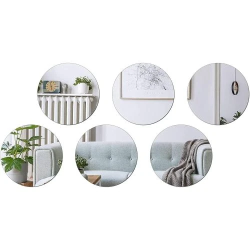 Détail de Miroir Mural Autocollant ZESABGE, Acrylique Rond 10 pièces