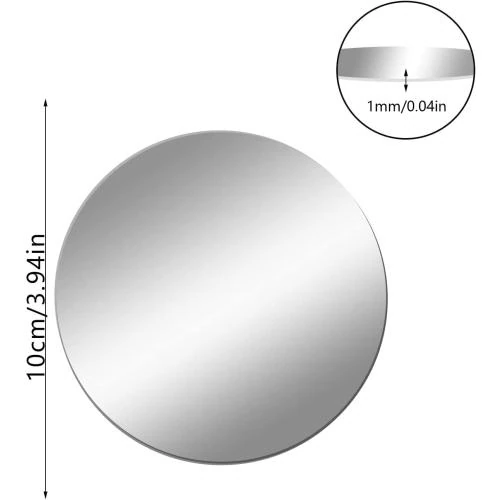 Zoom sur Miroir Mural Autocollant ZESABGE, Acrylique Rond 10 pièces