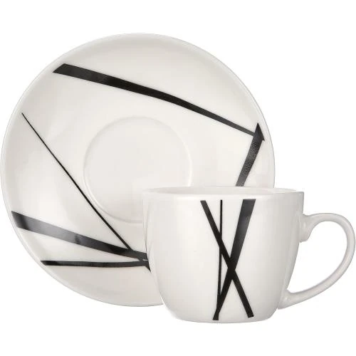 Détail de Tognana Metropolis, Set 6 Tasses Café Soucoupes, Blanc