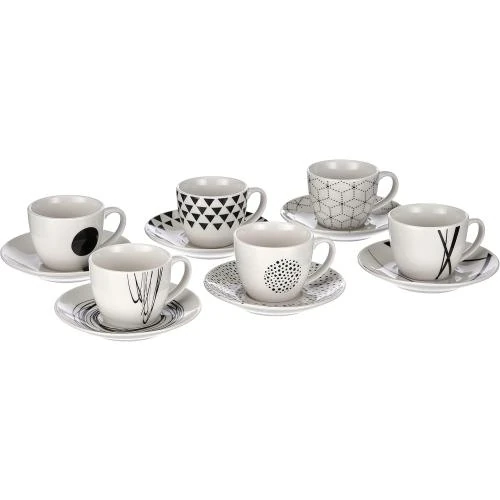 Tognana Metropolis, Set 6 Tasses Café Soucoupes, Blanc - Vue principale