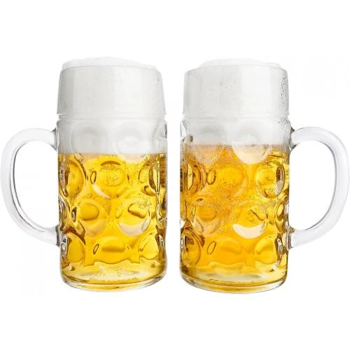 Détail de Chopes à bière en verre calibrées, VAN WELL, lot de 6