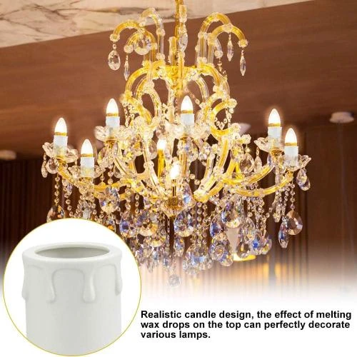 Zoom sur Douilles Bougie Plastique Blanc Emageren, 8 Pcs Durable