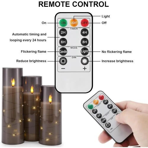 Zoom sur Bougie LED Flamme Vacillante, Lot de 5, Télécommande