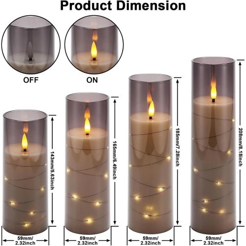 Détail de Bougie LED Flamme Vacillante, Lot de 5, Télécommande