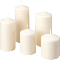 Ikea Fenomen 5 Bougies Non Parfumées Blanc Naturel