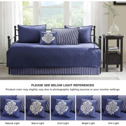 Ensemble de lit 6 pièces Madison Park, bleu marine en situation