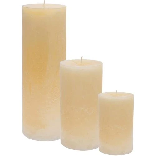 Bougies piliers Nicola Spring, parfum vanille, crème, 3 pièces - Vue principale