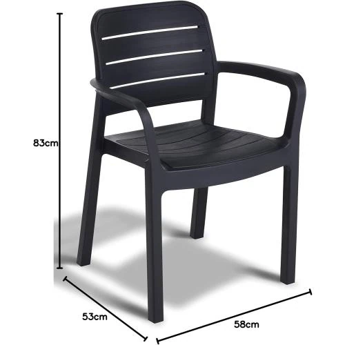 Zoom sur Chaise de Jardin Keter Tisara Gris Graphite Élégante