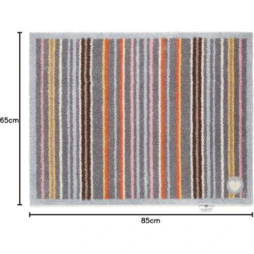 Détail de Tapis de Protection HUG RUG Designer Rayures Bleu Rose