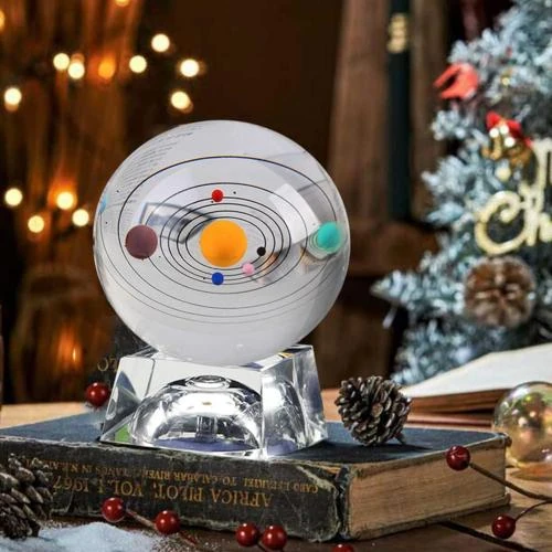 Zoom sur Lampe Veilleuse Galaxie en Cristal LED pour Chambre Bébé