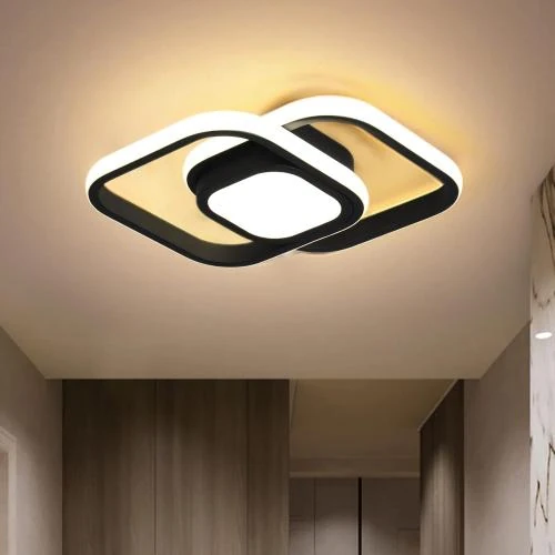 Plafonnier LED 24W Noir, 4000K, 2000LM, Cuisine, Balcon - Vue principale