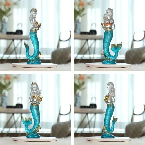 Détail de Figurine Sirène Femme, Sculpture Moderne Résine Décor