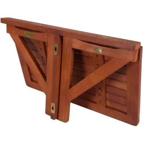 Détail de Table balcon bois eucalyptus pliable Spetebo