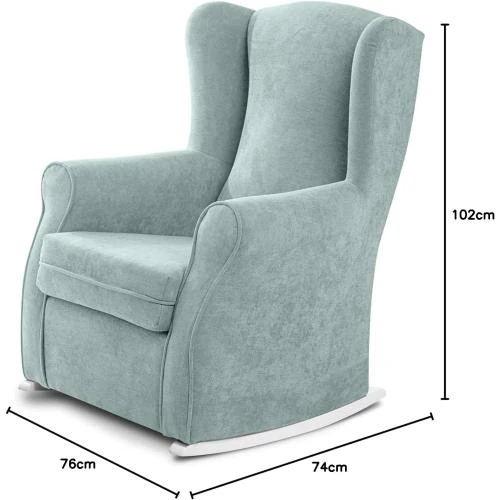 Détail de Fauteuil à bascule IRENE, capitonné, anti-taches, V. Eau