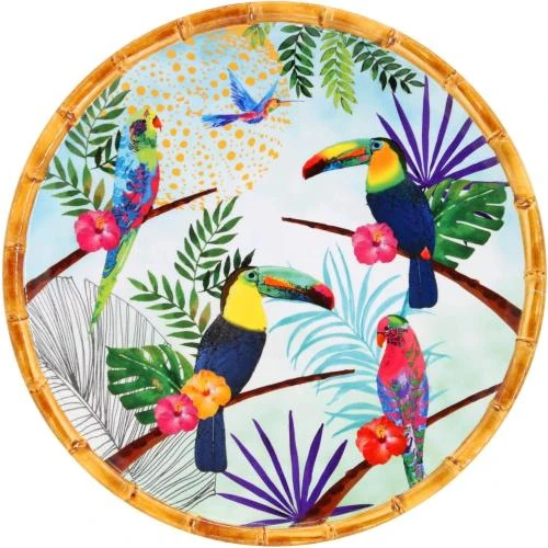 Assiette Plate Melamine Toucans de Rio, Les Jardins de la Comtesse - Vue principale