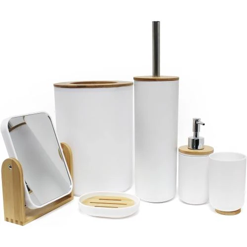 Détail de Miroir Double Face Smart Blanc, Douceur d'Intérieur, Bambou