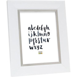 Présentation Cadre Photo Résine Blanc, Filet Argenté, Deknudt