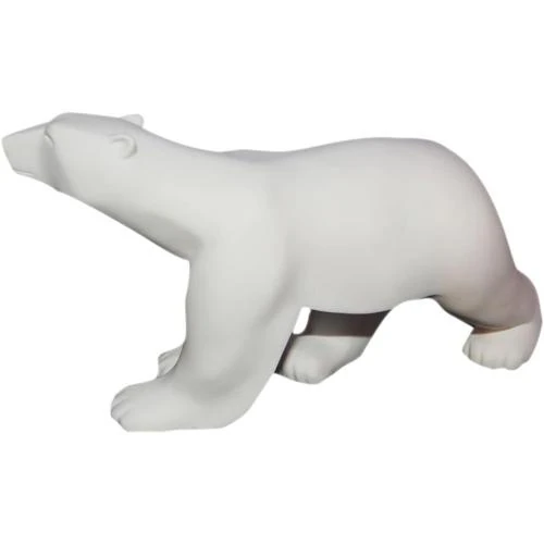 Sculpture ours blanc résine peinte à la main, 18 cm - Vue principale