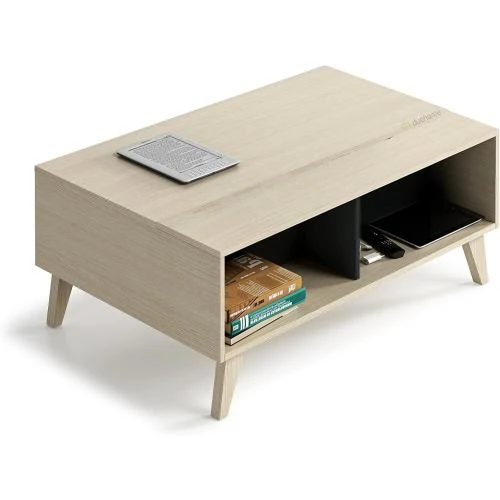 Zoom sur Table basse élévatrice Zaiken Habitdesign, chêne canadien, anthracite