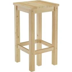 Tabouret Bar Bois Naturel, Chaise Massif Élégante