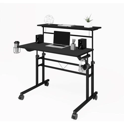 Bureau Techni Mobili, roulettes, hauteur réglable, étagère mobile - Vue principale