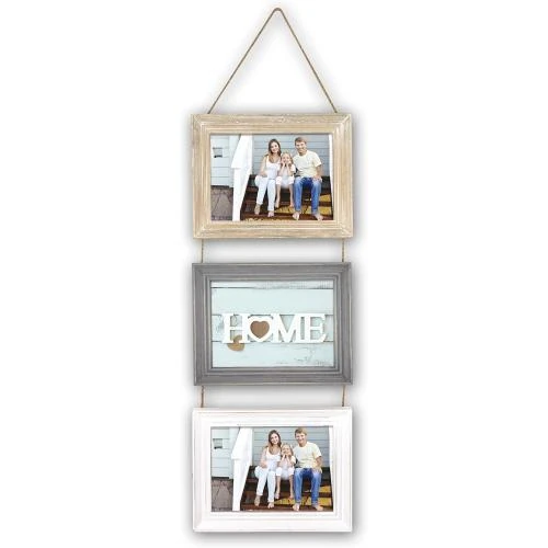 Cadre Photo Bois Beige Blanc Gris Zep TY3857 - Vue principale
