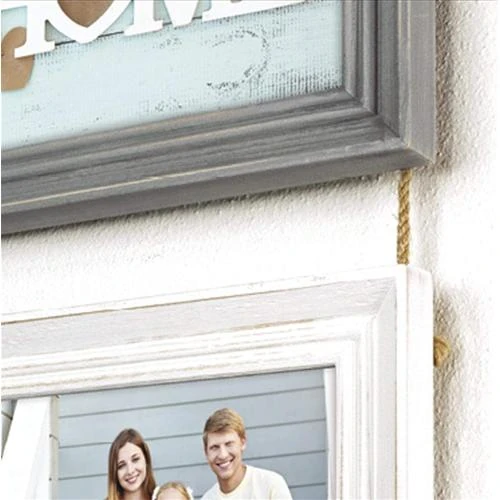 Détail de Cadre Photo Bois Beige Blanc Gris Zep TY3857