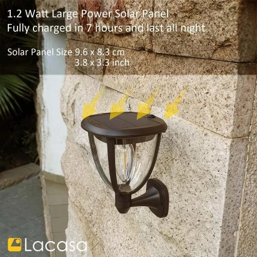 Détail de Lampe Solaire Extérieur LED Étanche, 2 Pack, Blanc Chaud