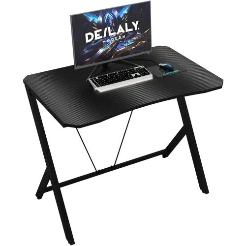 Bureau Gamer Deilaly, Table Ordinateur, Étagère Moniteur, Acier - Vue principale