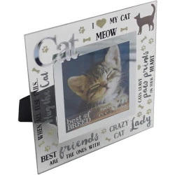 Cadre photo miroir 3D paillettes motif chat, I Love Cat