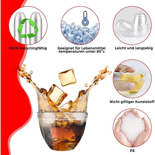 Zoom sur Verrines Plastique Sinofort 100 pièces 60ml, Dessert, Shooter