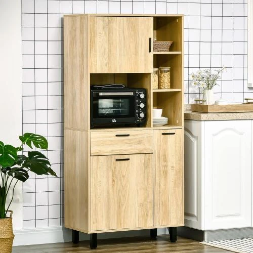 Détail de Buffet Cuisine Armoire Multi Rangements, Tiroir, Placards, Niches