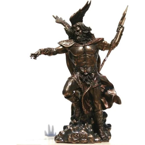 Zoom sur Statue Zeus Grec, Finition Bronze, Veronese