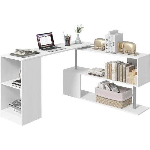 Bureau Informatique Modulable Blanc, Design Contemporain Zigzag - Vue principale