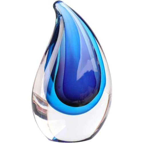 Yao Yuan Sculpture Verre Soufflé, Décoration Murano, Bleu - Vue principale