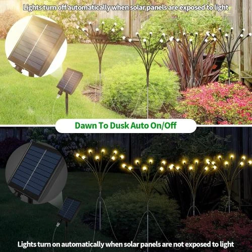 Zoom sur Lumières Solaires Jardin, Lucioles Décoratives Vibrantes